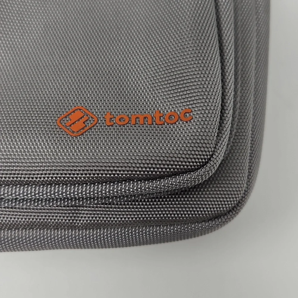 Tomtoc Gray Zipper Computer Ipad Tablet Bag Case Handle Unisex